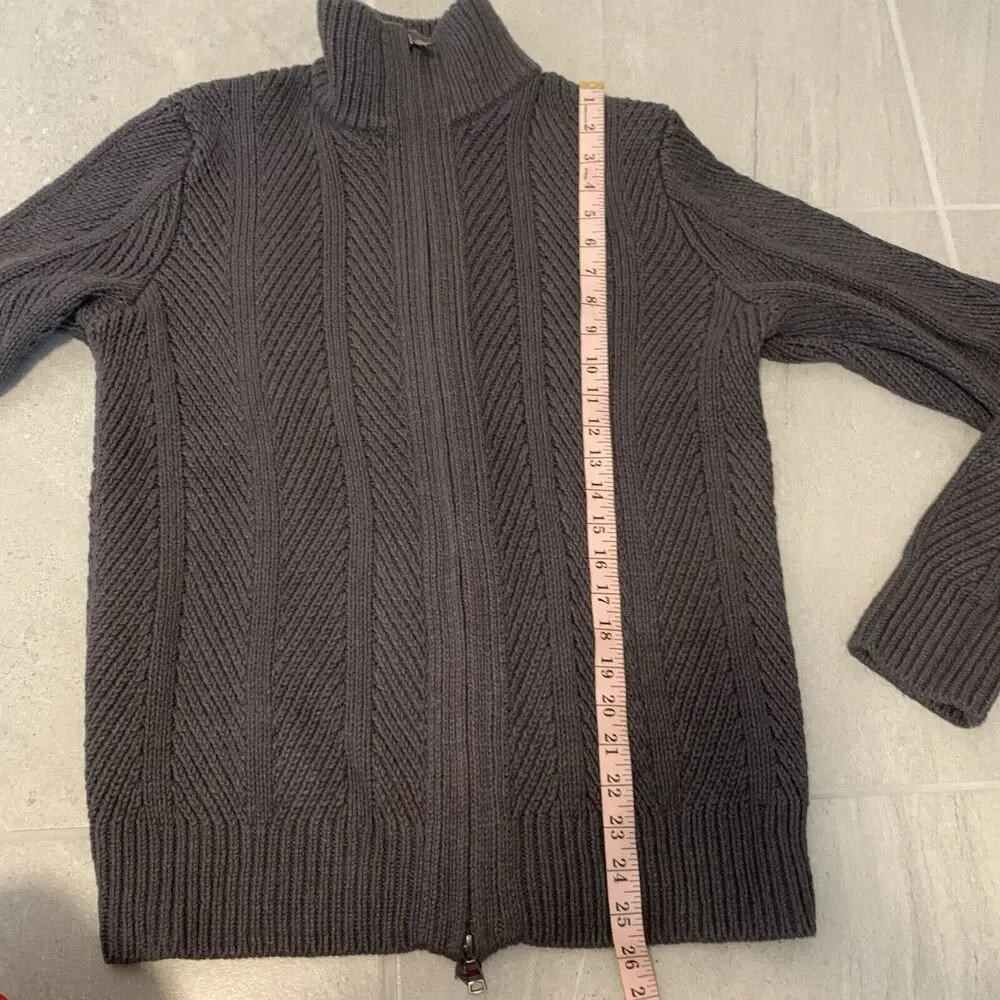 $225 BANANA REPUBLIC Mens Heavyweight Cable Knit Full Zip Cardigan Sweater - M